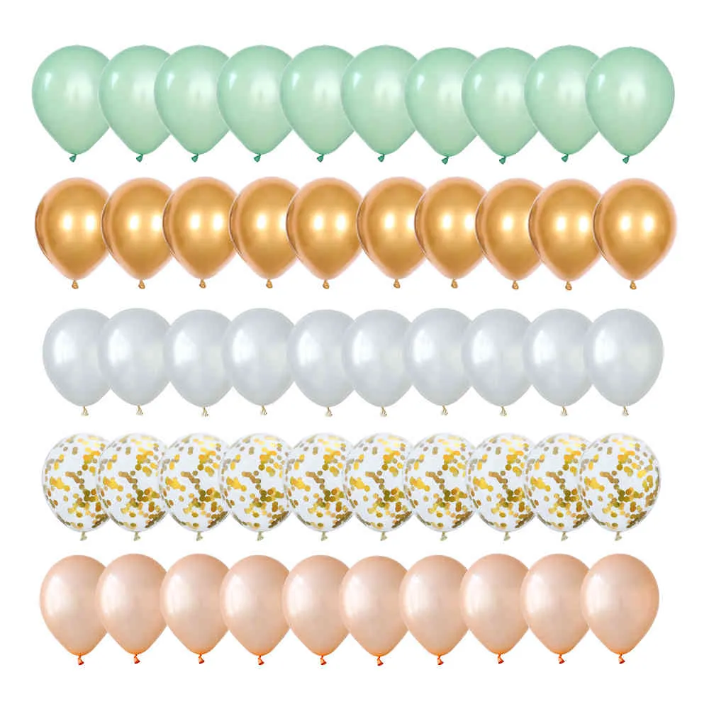 50 pezzi di coriandoli di unicorno palloncini colorati impostati cromo metallizzato oro Globos decorazioni feste di compleanno di nozze