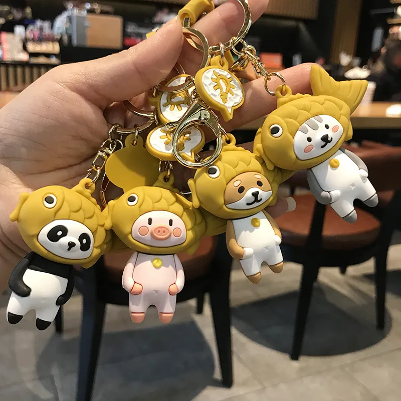Giocattoli la catena chiave creativa divertenti Taiyaki CAT Dog Panda Pig Pig Specioso portachiave Ornamenti Dolls Dolloni a sospensione Girl Girls Friends Regali 3772290