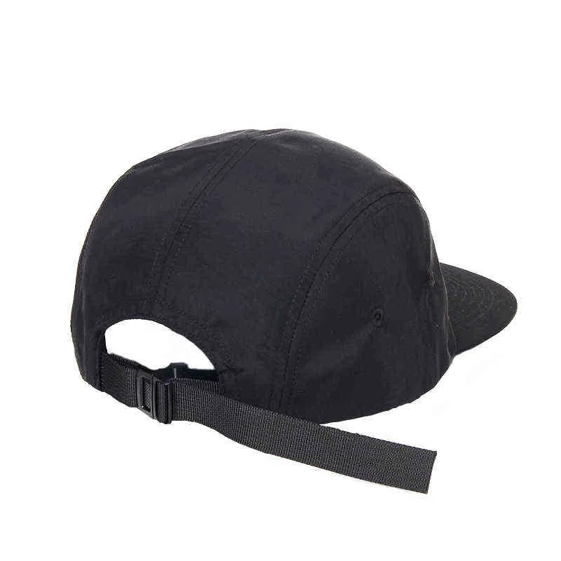 Men039s 5 panelu Cap Unisex stałych kolorów płaski brzeg nylon szybki baseball gorros kobiety na zewnątrz wodoodporny hop hopowy 220117873700