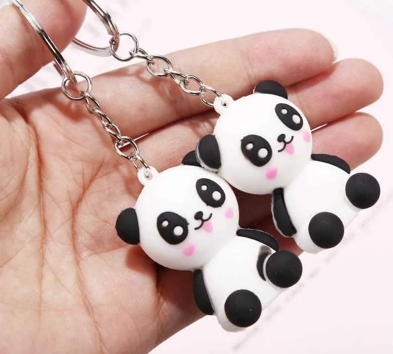 Creatieve Leuke Cartoon Sletetelhanger Metalen Sieraden Dier Panda Sleutelhanger Meisjes tas ornamenten Accessoires Prezent