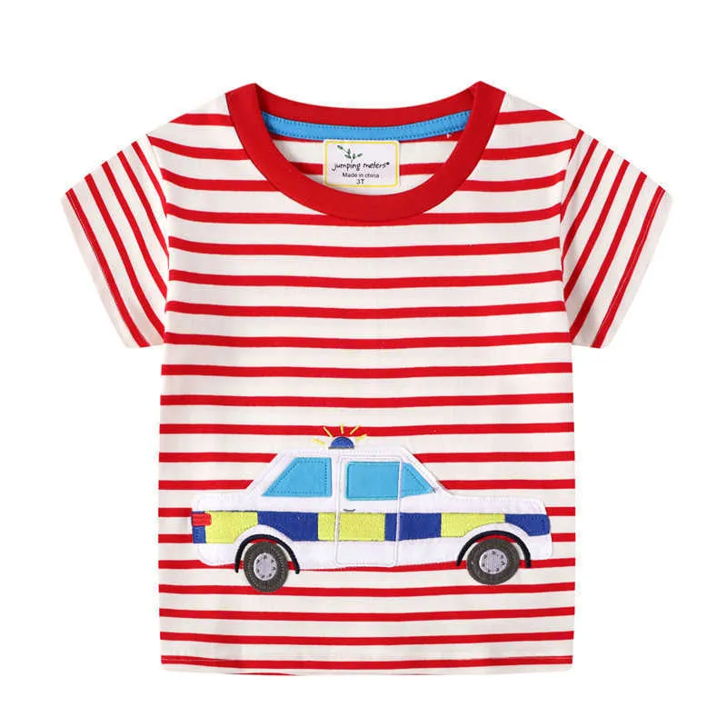 Metros de salto Chin's Children's Camisetas para o verão Imprimir Boys de Algodão Tees Dos Desenhos Animados Crianças Tops Bebê Roupas 210529