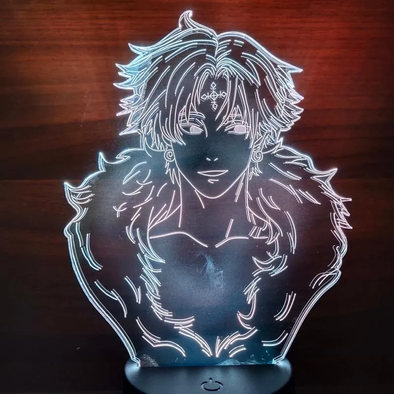 Luzes noturnas x Chrollo Lucilfer 3D LED Ilusão Anime Table Lamp for Christmas Gift206a