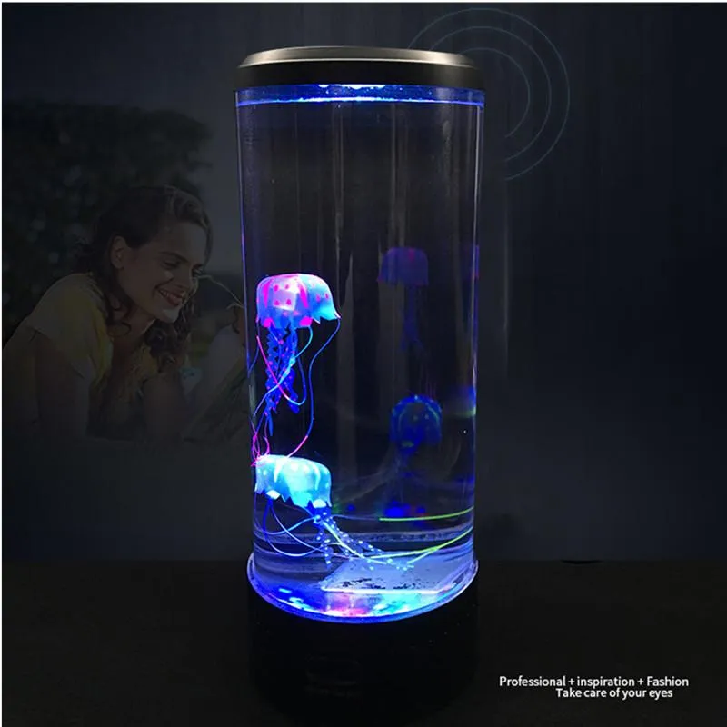 Night Lights Bedside LED Desktop Light Jellyfish Tropical Fish Aquarium Tank Relaxing Mood Atmosphere Lamp309L