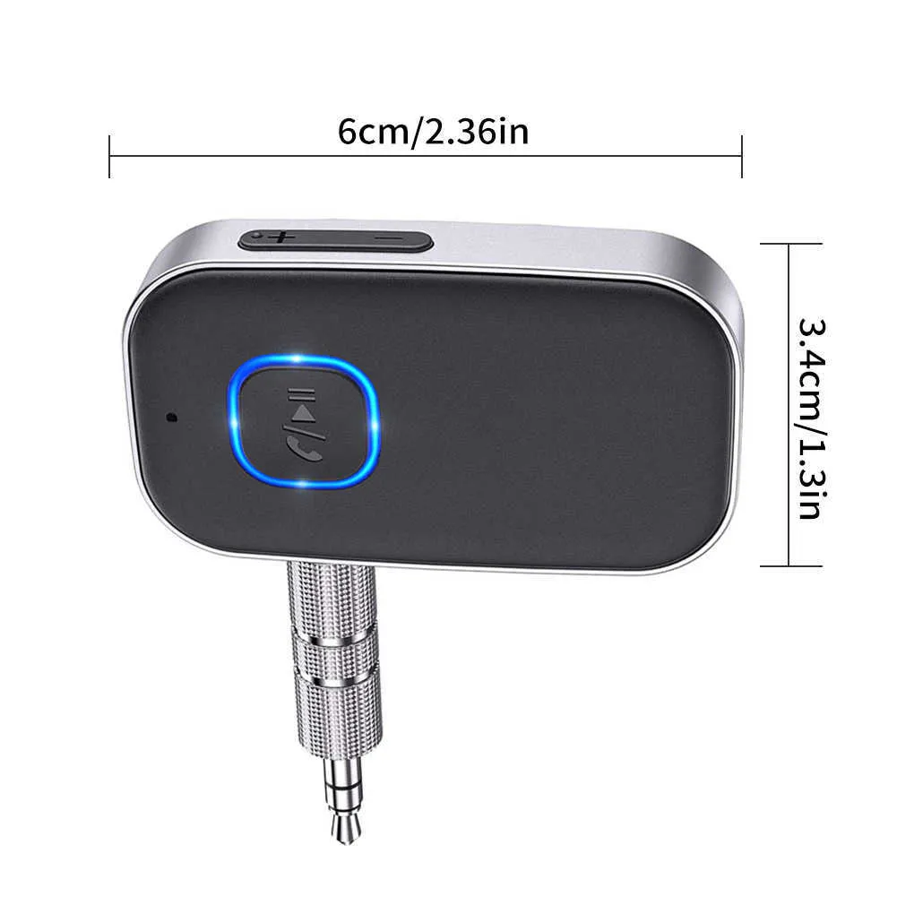 J22 Receiver AUX Wireless Bluetooth 5.0 Car Adapter Portable Audio Adapter 3.5mm with Microphone231o