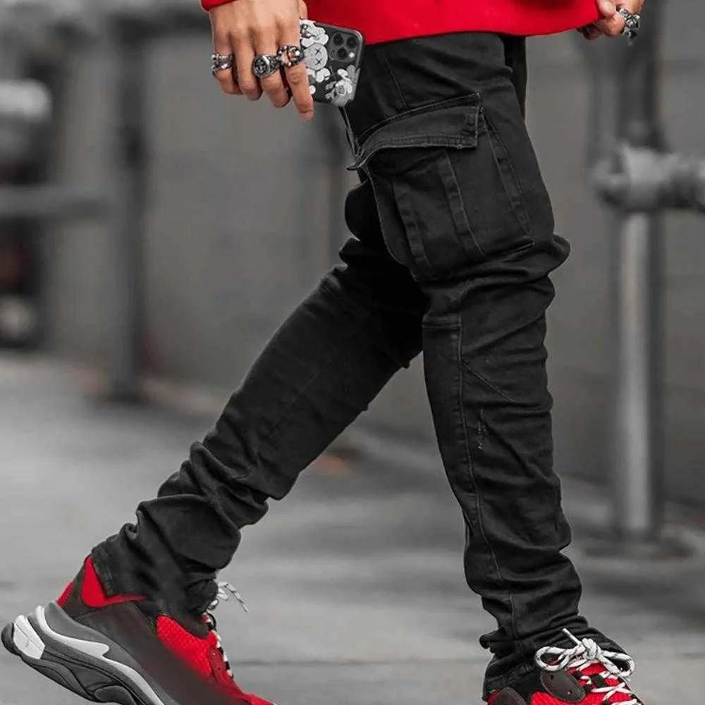 Mode Skinny Jeans Mannen Casual Pocket Potlood Broek Kleding Jogger Denim Ropa Hombre 210716