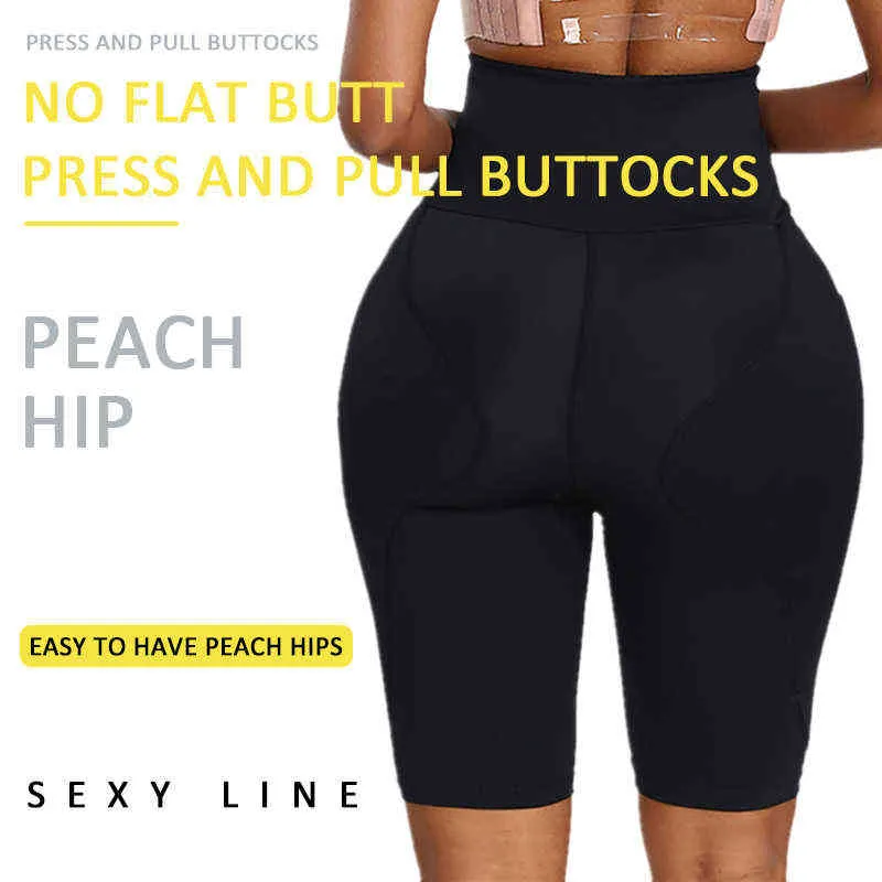 Femmes Hip Pads Taille Haute Formateur Shapewear Corps Ventre Shaper Faux Cul Butt Lifter Booties Enhancer Booty Cuisse Tondeuse 211029