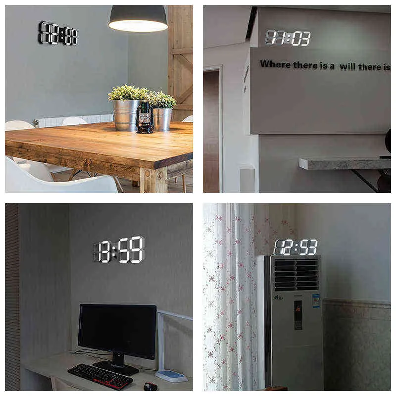 LED Digital Mur Horloge moderne Design Living Room Decoration Héme
