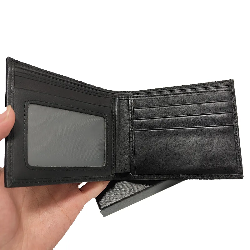 BOBAO Designer Mens Leather Wallet Card Holder Pocket Cash Clip Short Wallets Bag Coin Purse Fabric Folding Craft With Box Birthday Gif 257N