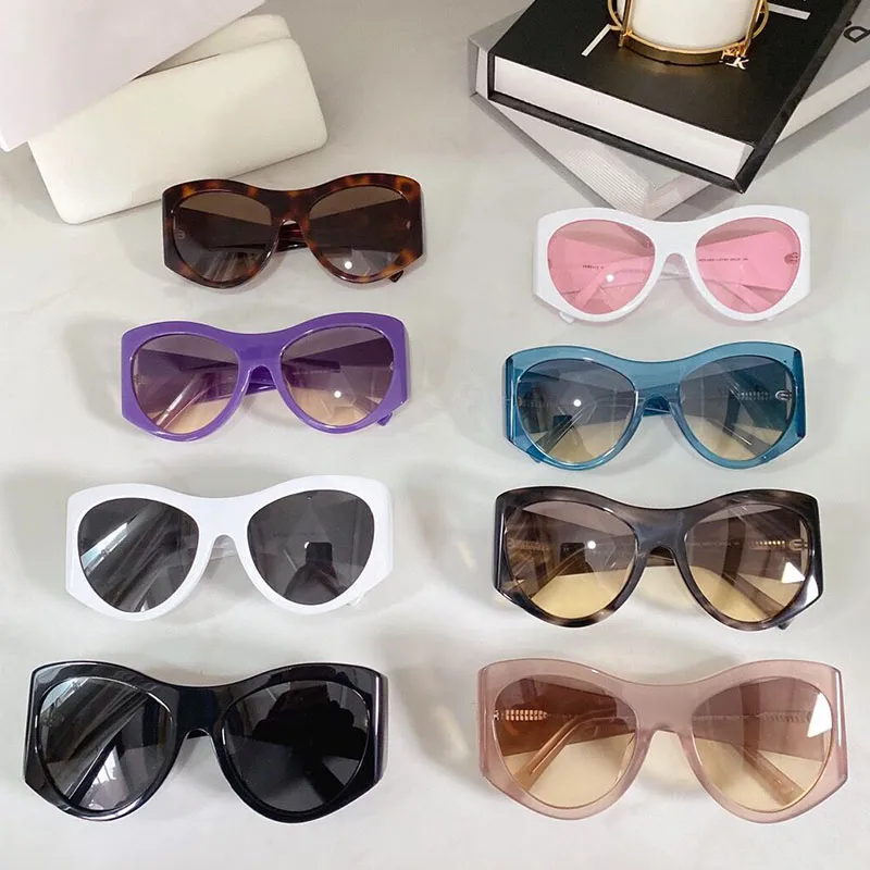 Kadınlar için güneş gözlüğü yüksek kaliteli tasarımcı son güneş gözlüğü 4392 moda alışveriş kedi göz oval mavi büyük çerçeve tasarım bayanlar kulübü 243o