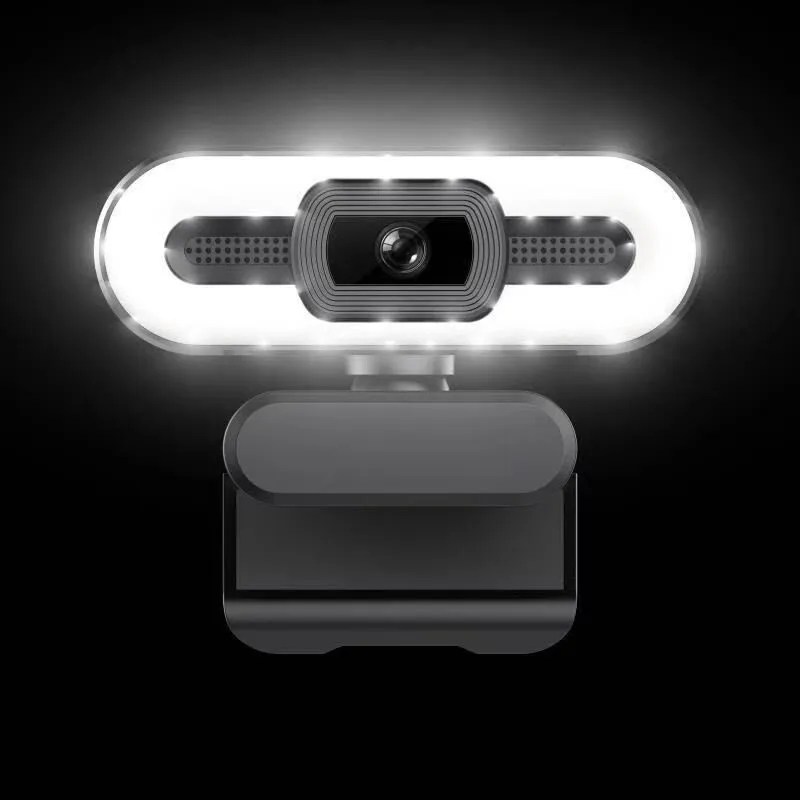 2k HD Microfone USB Webcam com anel LED LED Computador Câmera Zoom Videoconferência PC Mac Laptop Desktop