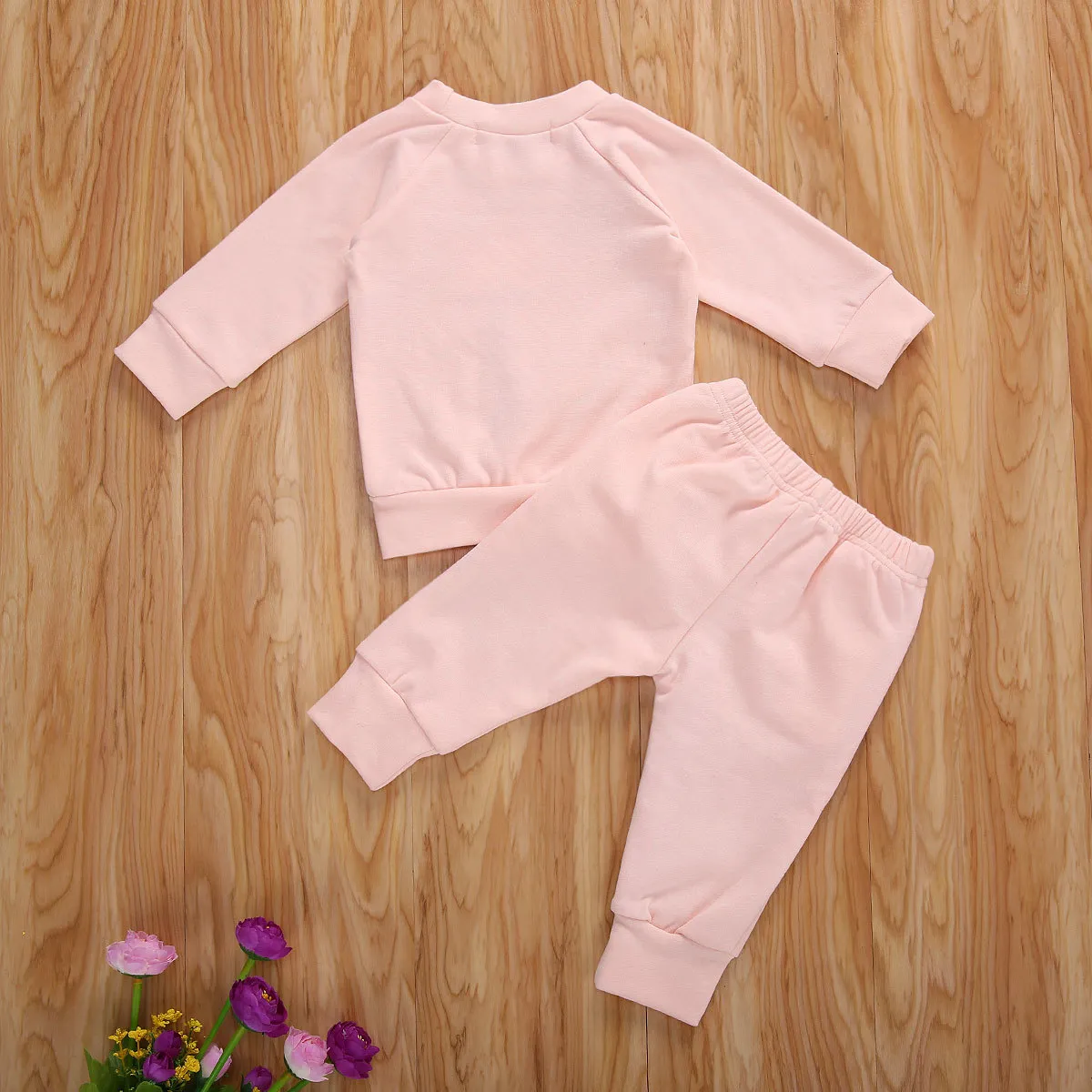 0-3Y Kleinkind geboren Baby Mädchen Kleidung Set Langarm Blume T-shirt Hosen Herbst Winter Outfits 210515