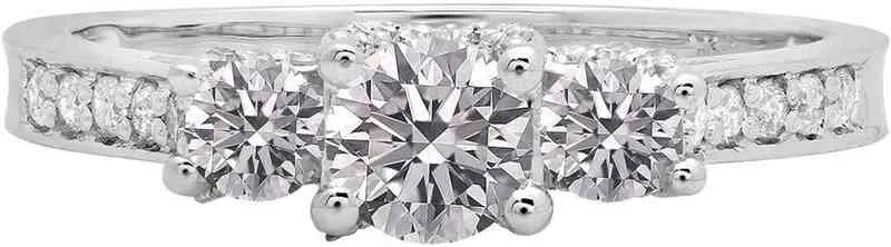 3 anéis de noivado de pedra 925 Anéis de prata esterlina para mulheres anel aniversário anéis de casamento prata 925 jóias 220209