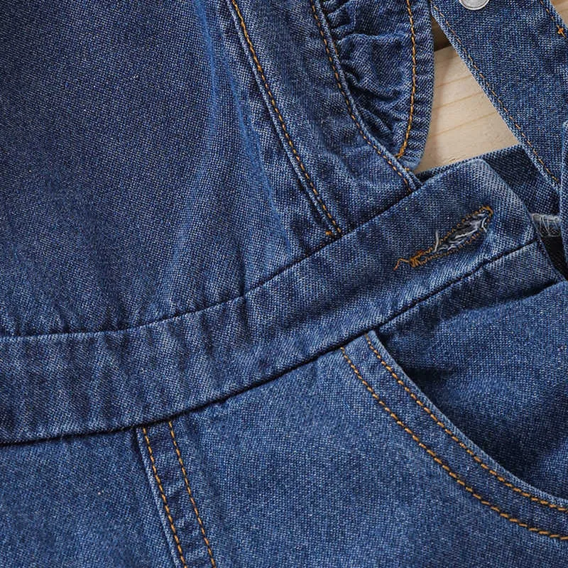 Macacão de outono primavera para crianças jeans meninas crianças roupas calças jeans jumpsuit meninos 210528
