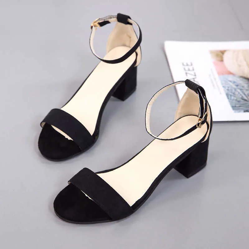 New 2021 Ankle Strap Heels Women Sandals Summer Shoes Women Open Toe Chunky High Heels Party Dress Gladiator Sandals Size 40 Y0608