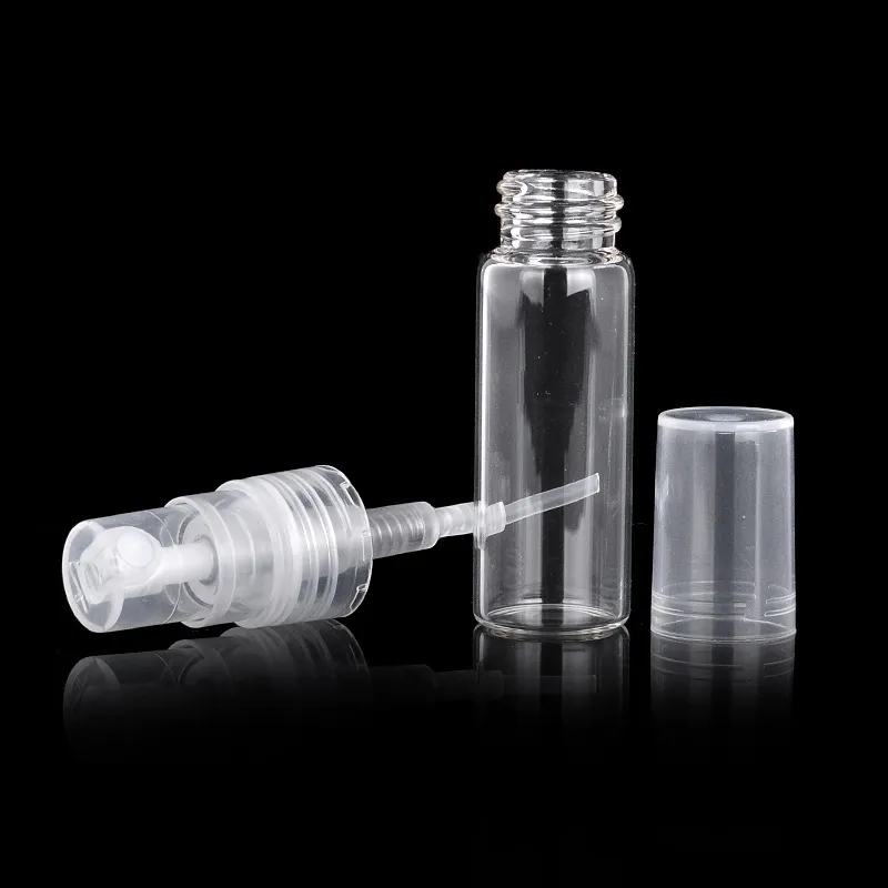 2ml 3ml 5ml 10ml Transparent Glass Mini Spray Perfume Bottle Refillable Sample Empty Vials Non-toxic Dropship