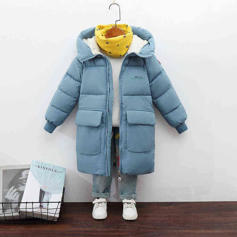 Jahr Kleidung Jungen Wintermantel Kinder Oberbekleidung Kinderjacke für Jungen Warme Baumwolle Mode für 5-11 Jahre 211204