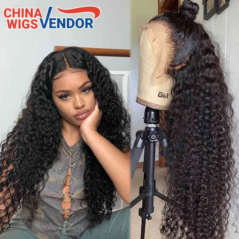 250 densité 360 frontale pour les femmes pré plumées vague d'eau cheveux péruviens s pas cher suisse Gluels 360 dentelle Wig8870699