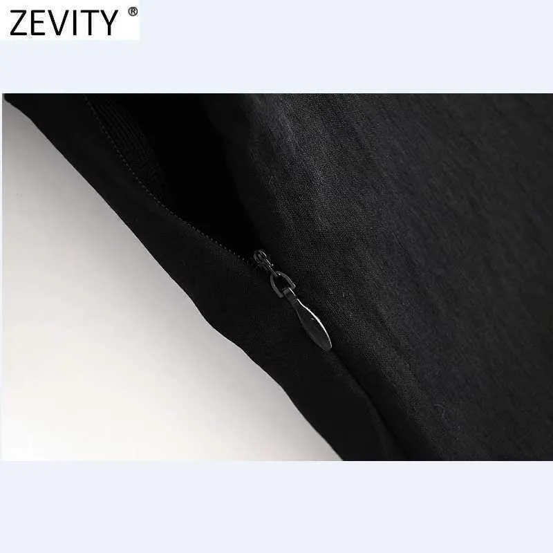 Zevity Women Stand Collar Agaric Lace Slim Pleated Mini Dress Lady Chic Långärmad Höna Plattor Ruffles Vestido DS4776 210603