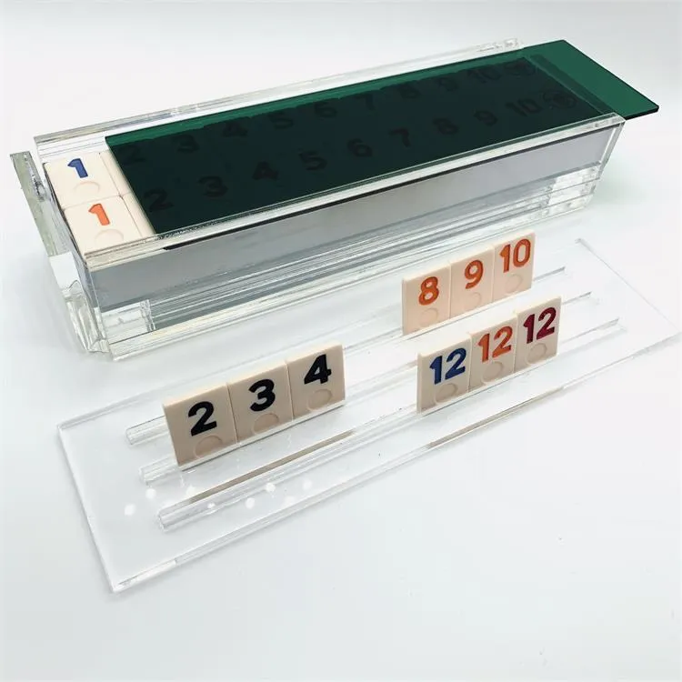 Lucite brädspeluppsättning för alla ålderspersoner Thanksgiving Day Gift Brain Booster Game Custom Acrylic Rummy Q Set4752492