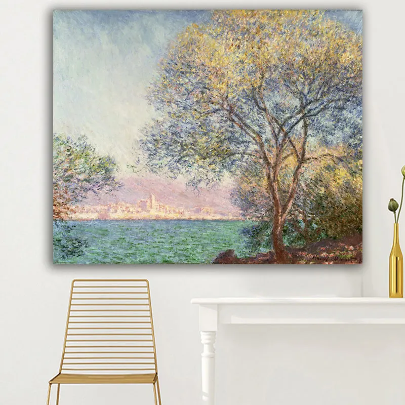 Vintage Monet peinture à l'huile suspendus Art affiche champ de mer paysage mur impression toile Chic Mural dessin ornement décor à la maison 7913117