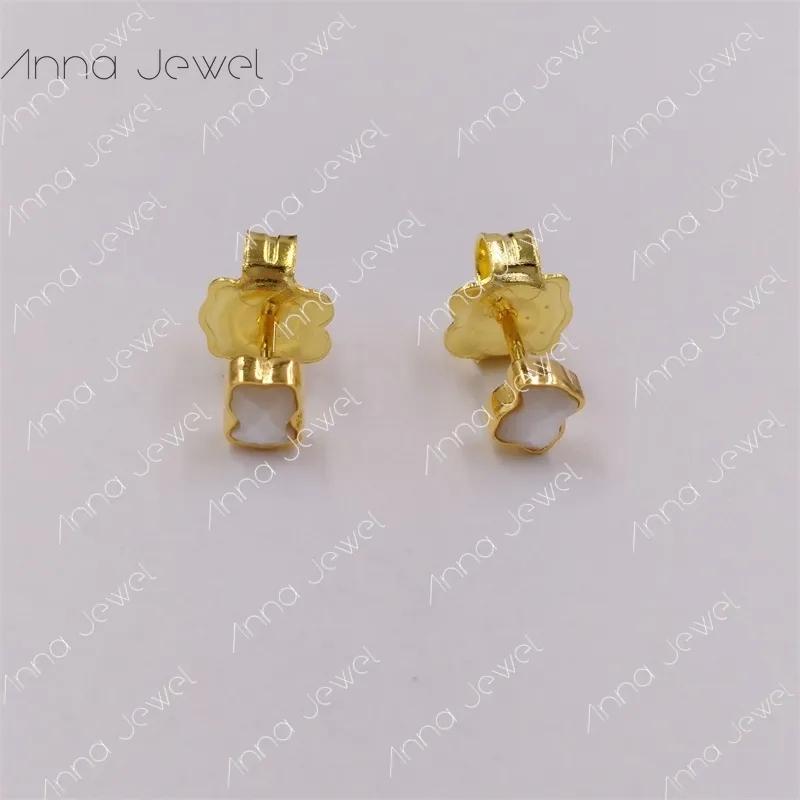 Bear jewelry 925 sterling silver girls gold pearl crystal earrings for women Charms stud set wedding party birthday gift Ear-ring 240Z