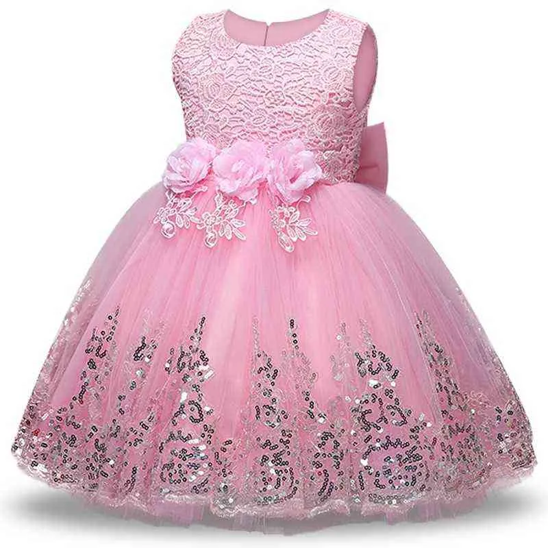 LZH Infant Christmas Dresses For Baby Girls Lace Princess Dress Baby 1st Year Birthday Dress Baptism Party Dress Newborn Clothes G1129