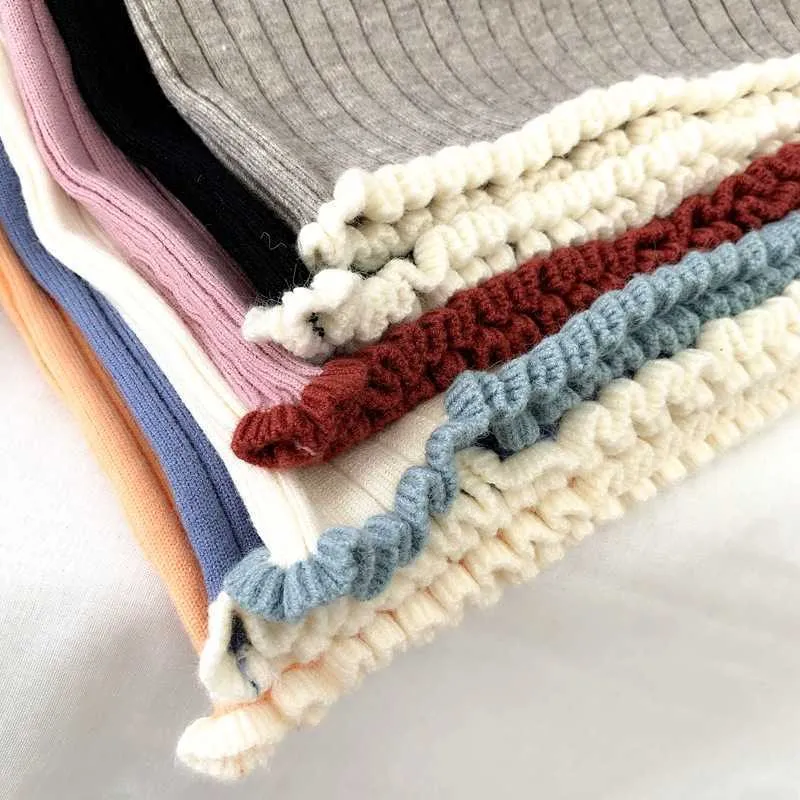 Детские свитера осень зима корейская версия завитой контрастности ребенка дети наполовину высокой шеи девушки 210625