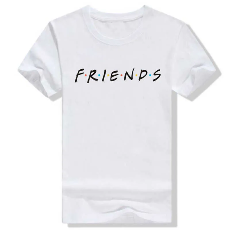 Camiseta con letras de AMIGOS para mujer, camiseta informal divertida para mujer y niña, camiseta Hipster, envío directo 210527