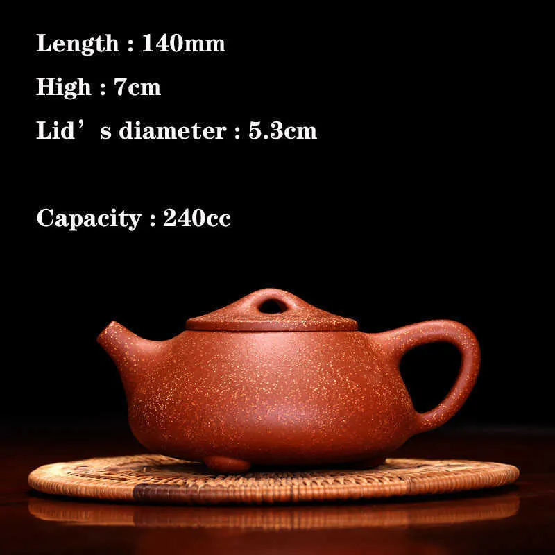 240cc Real Handmade Yixing Clay Teapot Chinese Kettle Puer Tea Set Kung Fu Zisha Teaware 210724248T