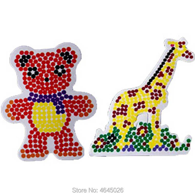 10 pezzi fai da te EVA pannello forato Perle Hama 5mm perline da stiro strumento puzzle tavole con picchetti puzzle ragazze regalo bambini giocattoli educativi bambini 218185576