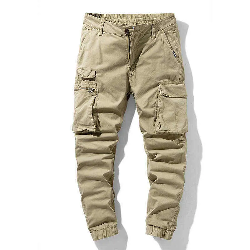 Herbst Männer Baumwolle Cargo Hosen Outdoor Casual Mode Jogger Hosen Winter Militärische Taktische Overalls Cargo Hosen Männer 211112