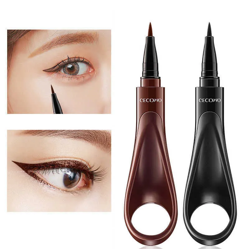 Anello impermeabile Design Eyeliner Liquid Eyeliner Make Up Eye Liner Pen Matita Beauty Cosmetic Tool Smottamento Penna eyeliner Penna lunga