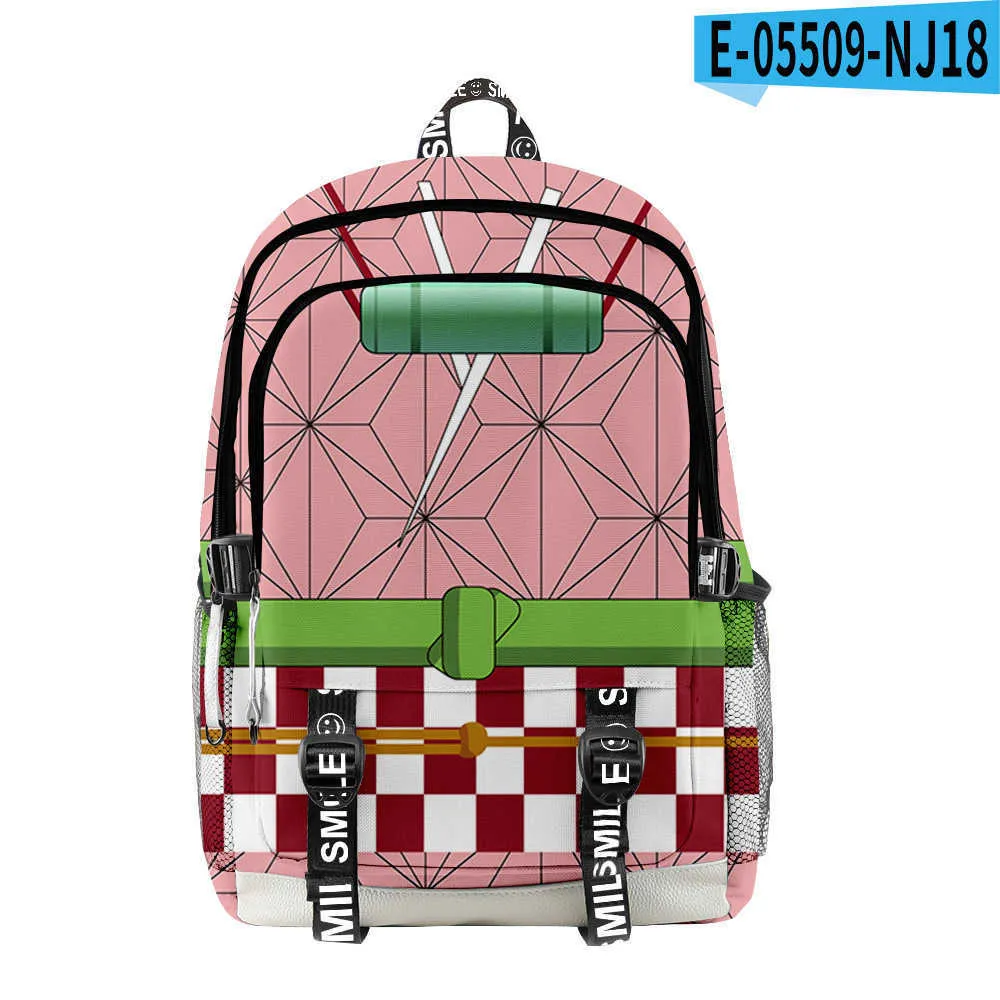 Yong Fashion Hombres Mujeres Taptop Mochilas Demon Slayer Kimetsu No Yaiba Adolescentes Niños Niñas Estudiantes Bolsas escolares Oxford Impermeable 210929