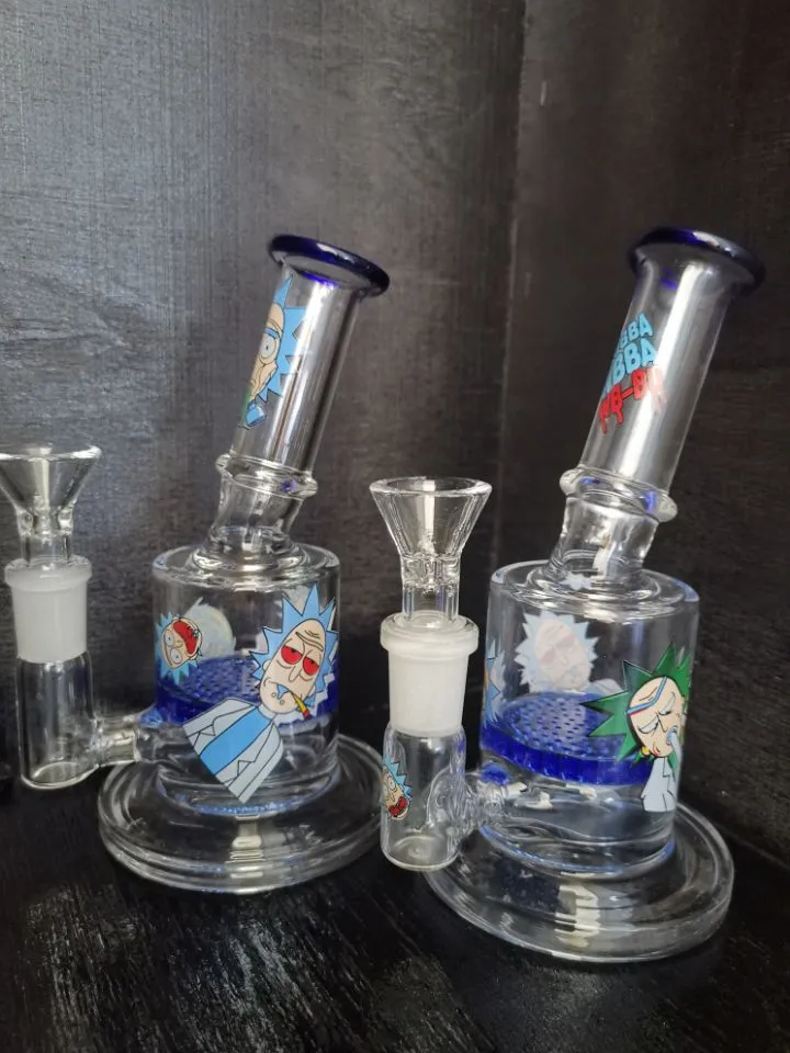 Bong dab rig vattenrör tjock glas honungskaka perc blå bongs heady mini pipe vaxolje riggar dhpingshop säljer