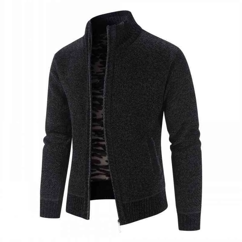 Cardigan Jacket Men Autumn Winter Men Warm Sweater Coat Men Knitted Sweater Solid Cardigan Jackets Man Casual Mens Clothing 211221