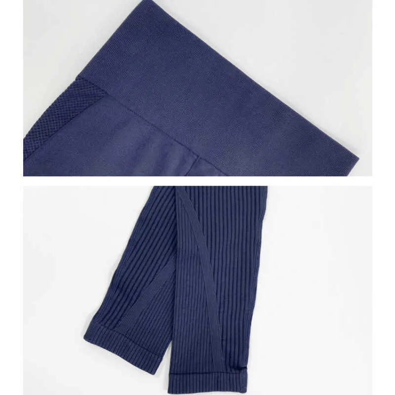 Abdômen High-cintura das mulheres calças esportivas fitness leggings de secagem rápida de alta qualidade cor sólida 210527