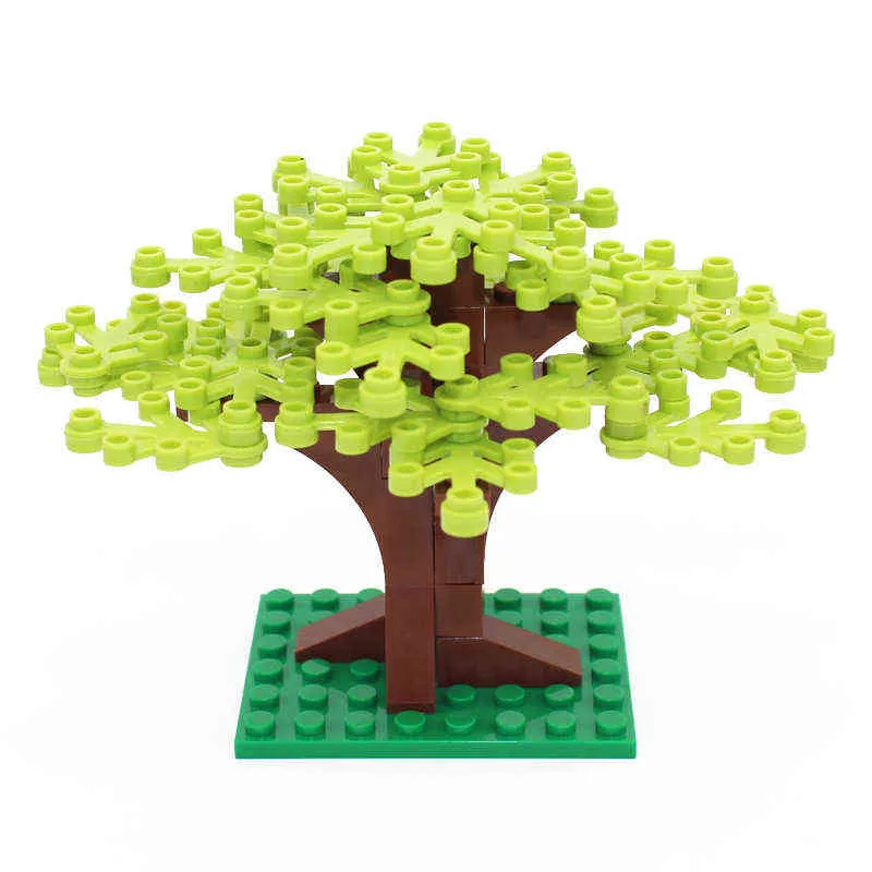 MOC City Street View Alberi Piante Vendita singola Modello Building Blocks Giocattoli bambini Albero fai da te Regali bambini Giocattoli educativi Y1130