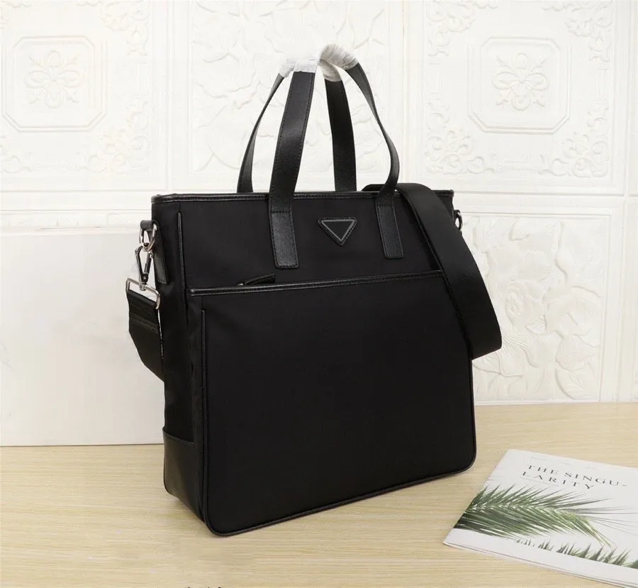 メンズブラック防水ナイロンデザイナーブリーフケースラップトップバッグ大容量クラシックファッションオフィスハンドバッグ206n