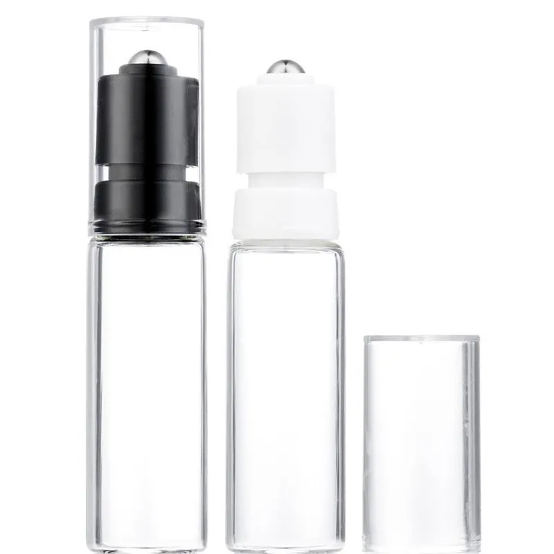 10/15 / 20ml Premere Blocco del blocco del vetro trasparente Rotolo di profumo di vetro su bottiglie Essential Oils Rullo flaconcino