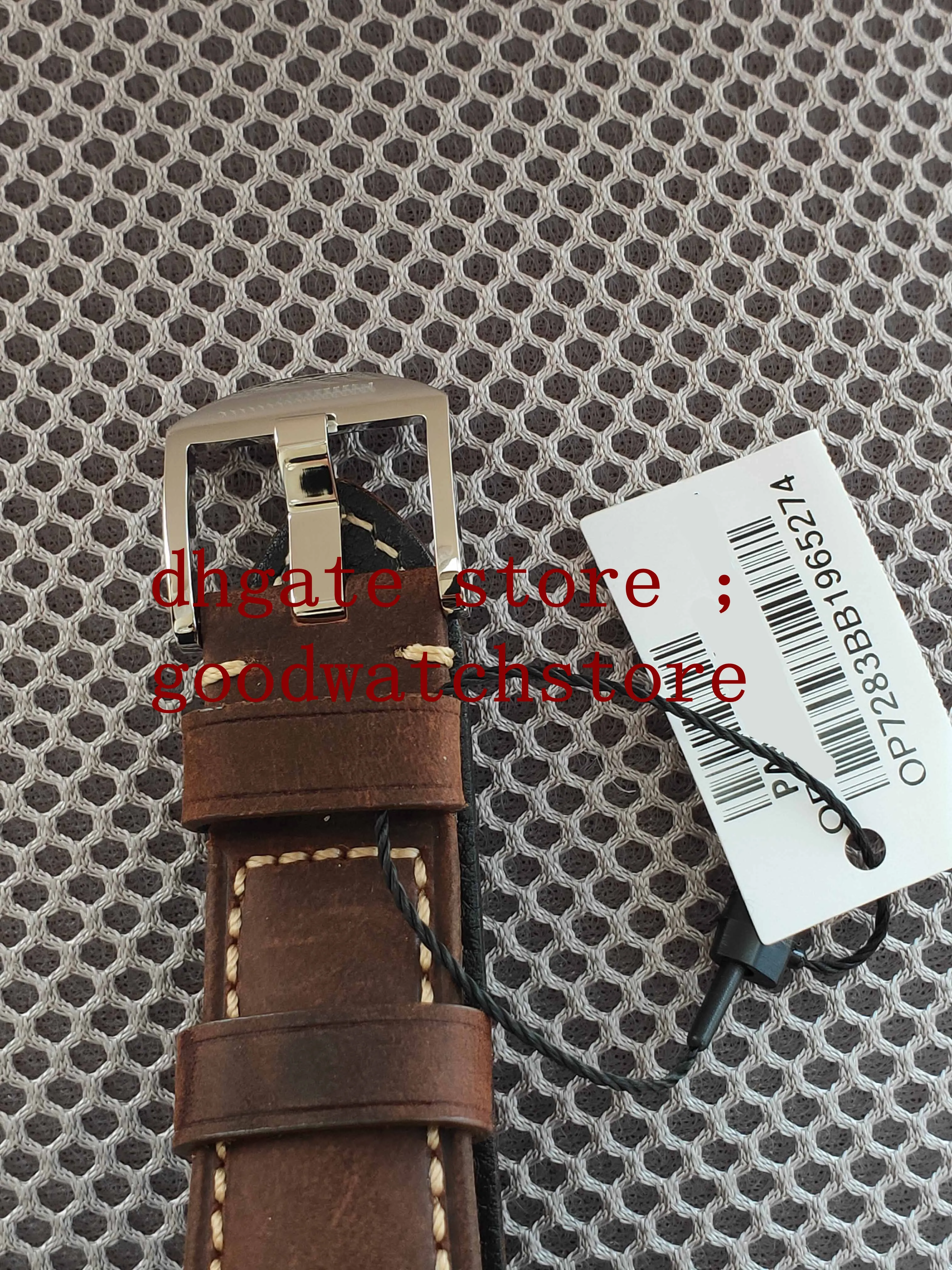 Relógios de pulso masculinos de luxo 42mm vs eta cal p900 masculino automático mostrador branco em relevo croc impressão bezerro couro marrom profissional 2726