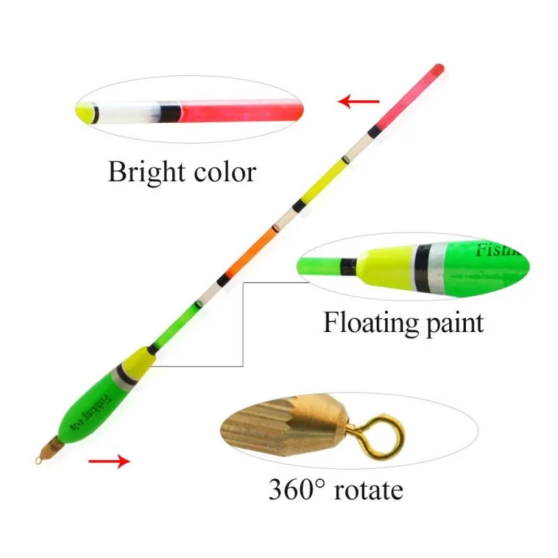 Fisketillbehör flyter med koppar bly balsa träboj bobber kork flytande drift vertikal utensil2424