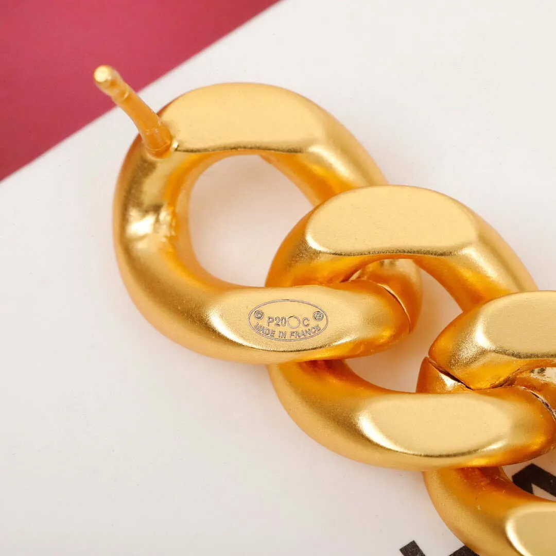 2022 Top Quality Fashion Style Charm Dangle Brinco em 18K Banhado a Ouro e Design de Corrente para Mulheres Presente de Jóias de Casamento Tem B209D