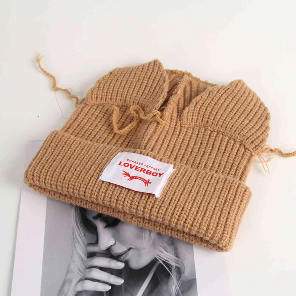 beanies Loverboy personalized cat pig ear wool cold hat cute warm autumn and winter men039s women039s label knitted fashion6331524