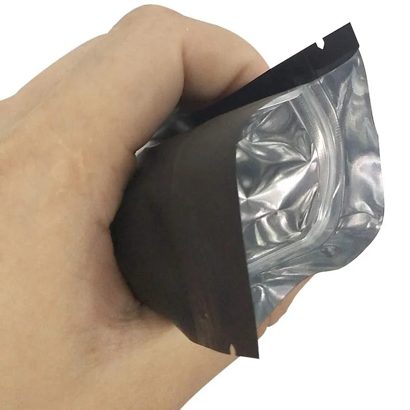 1000 pz/lotto 11 formato nero opaco a prova di odore sacchetti di alluminio richiudibili sacchetti in mylar sacchetto del sacchetto della stagnola borsa a chiusura lampo piatta all'ingrosso