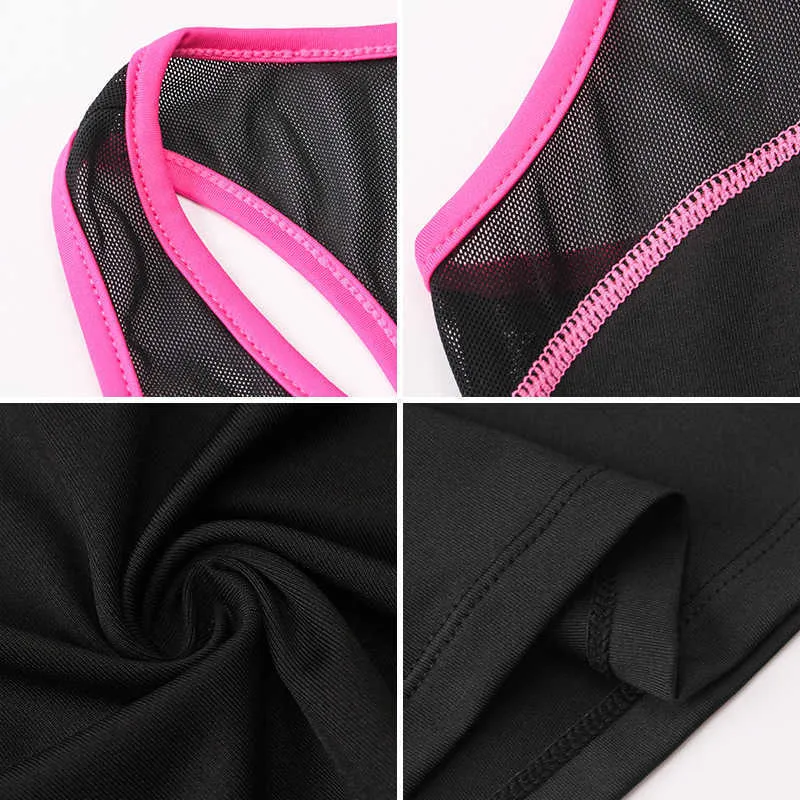 Women's Fitness Suit Yoga Sets Gym Clothing Leggings+Sports Vest Running Tights Workout Sportswear Pants XXL 210802