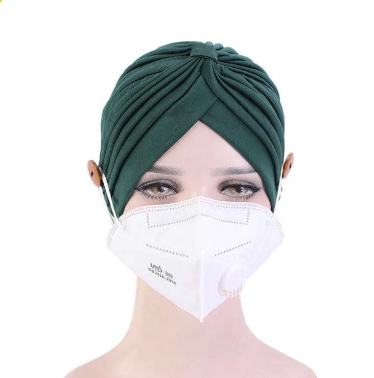 Turban Chapeau Femme Pur Bande De Cheveux Chapeau Bouton Bandeau Turbante Chapeaux Sommeil Chapeau Adulte Beadana Hendwarp Chemo Serviette Cheveux Accessoires DAP270