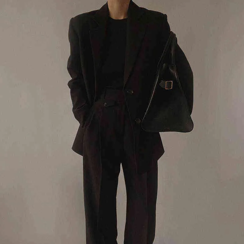 DRC Zarif Moda Kadın Giyim Siyah Palazzo Pantolon İş Rahat Bahar 2022 Yüksek Belli Geniş Bacak Pantolon G1124