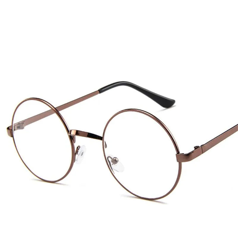Marcos de gafas de sol de moda 2021 Vintage Retro Marco de metal Lentes transparentes Gafas Nerd Geek Eyewear Eyeglasses Negro Redondo de gran tamaño Cir268l