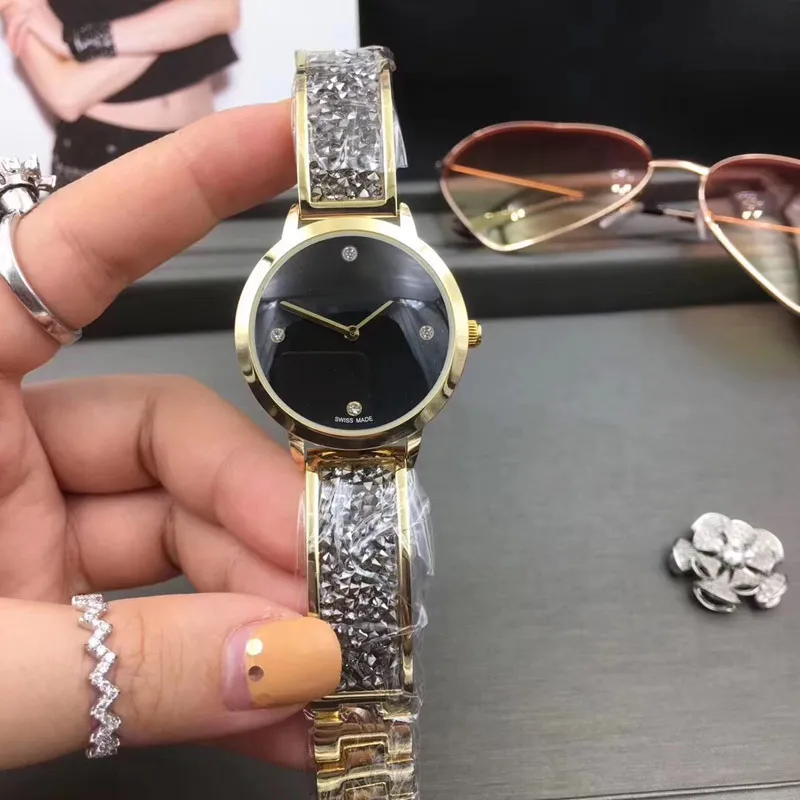 Robe femmes diamant montre Top marque strass montres pleine bande en acier inoxydable montres à quartz pour dame fille cadeaux de Noël268g