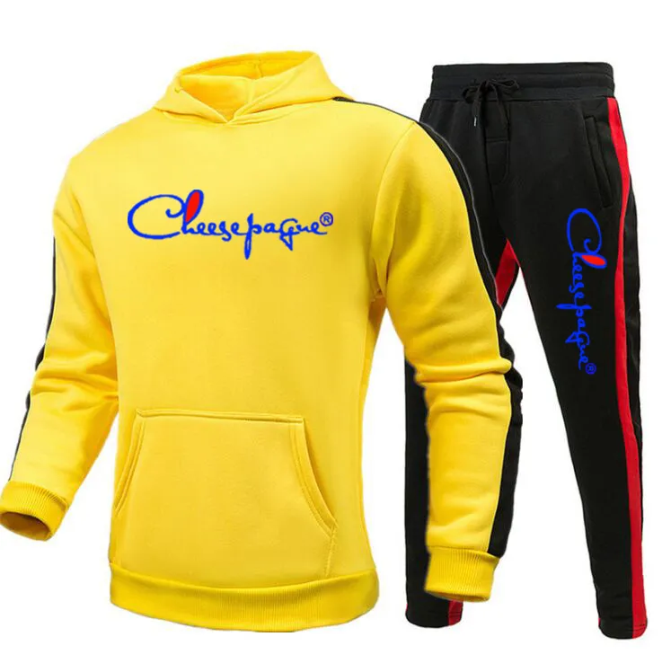 Outono inverno marca tracksuit homens mulheres com capuz moletom terno magro fit algodão casal movimentando camisolas de grandes dimensões streetwear